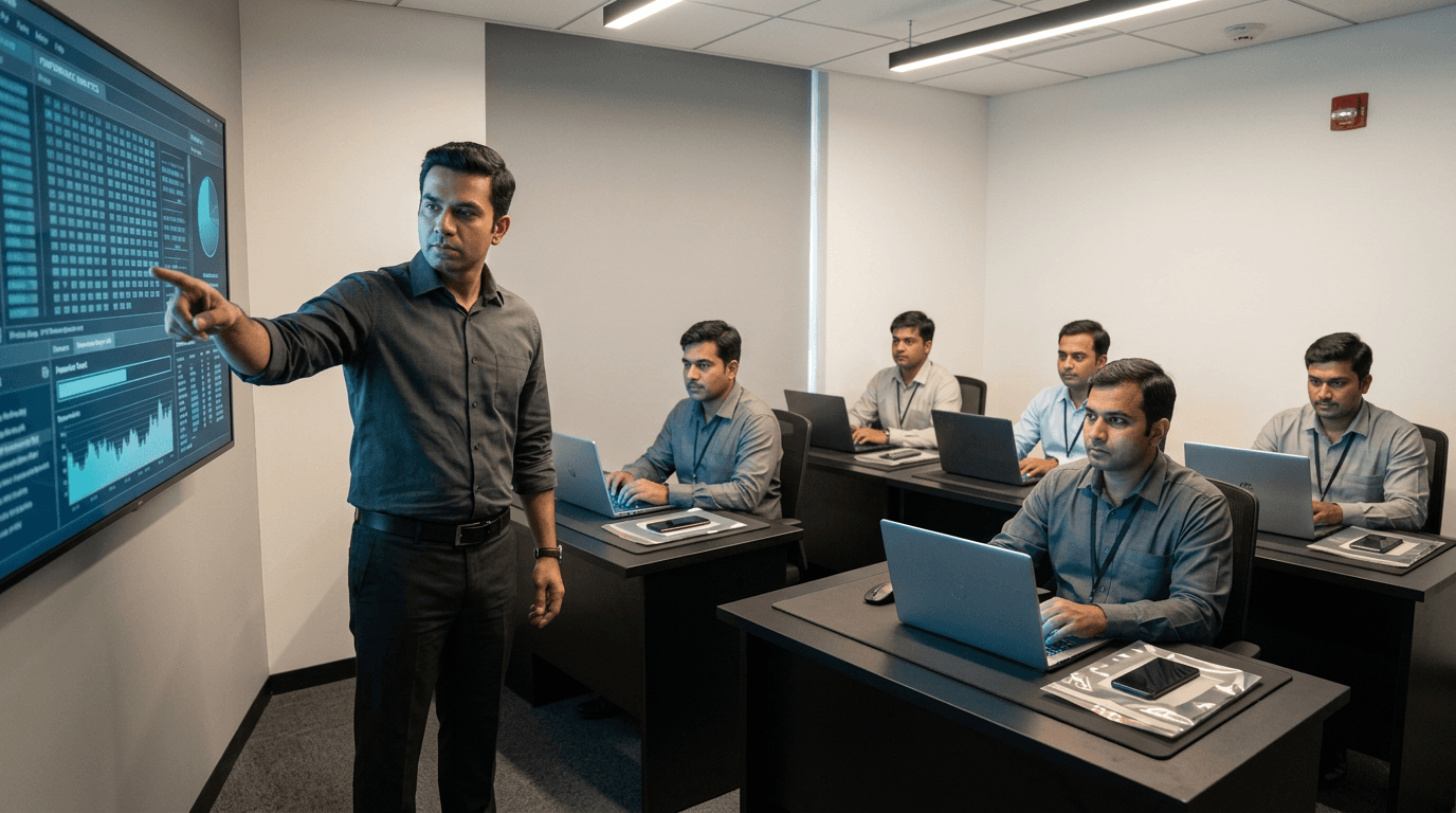 Forensic training classroom with hands-on lab workstations